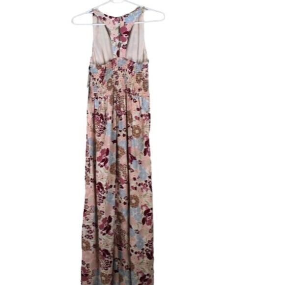 Japna Floral Maxi Dress Boho Feminine Size Small Bloomcore Smocked Back New - Picture 2 of 7